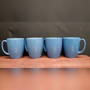 Vintage CORELLE Stoneware Blue 10 ounce Mugs Made in Thailand